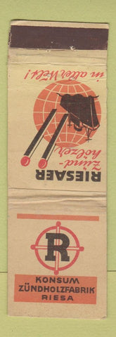 Matchbook Cover - Konsum Zundholfzfabrik Riesa Aller Wela German WORN