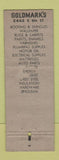 Matchbook Cover - Goldmark's Trucking Cleveland OH WORN