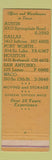 Matchbook Cover - Central Forwarding Trucking Austin Dallas Houston TX