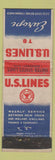 Matchbook Cover - US Lines Shipping Cruise? WEAR