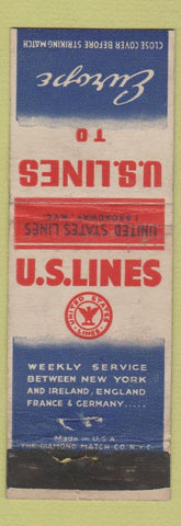Matchbook Cover - US Lines Shipping Cruise? WEAR
