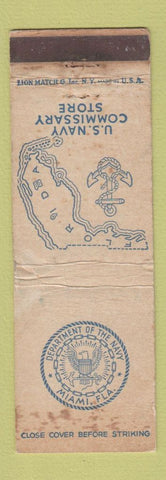 Matchbook Cover - US Navy Commissary Store Miami FL WORN