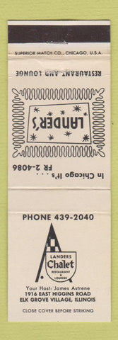 Matchbook Cover - Landers Chalet Restaurant Elk Grove Village IL