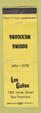 Matchbook Cover - Los Gallos Mexican Restaurant San Francisco CA WORN