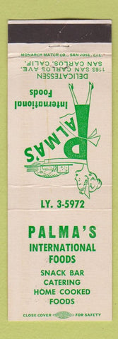 Matchbook Cover - Palma's Restaurant San Carlos CA girlie WEAR