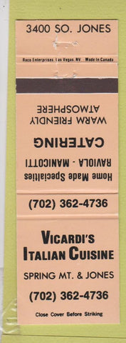 Matchbook Cover - Vicardi's Italian Restaurant WEAR
