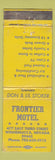 Matchbook Cover - Frontier Motel Winnemucca NV WORN
