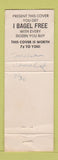 Matchbook Cover - Bagel Box Bagel Bakery Jackson Heights NY pinup WORN