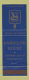 Matchbook Cover - Randolph House Syracuse NY WEAR