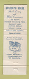 Matchbook Cover - Randolph House Syracuse NY WEAR