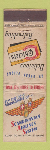 Matchbook Cover - Scandinavian Airlines Chiclets Gum WORN