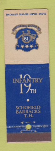 Matchbook Cover - 19th Infantry Schofield Barracks TH Hawaii
