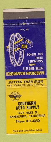 Matchbook Cover - American Hammered Piston Rings Bakersfield CA