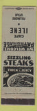 Matchbook Cover - Cafe Ilene Fillmore UT