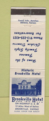 Matchbook Cover - Brookville Hotel KS WEAR