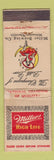 Matchbook Cover - Miller High Life Beer Milwaukee WI WORN girlie #2