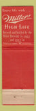 Matchbook Cover - Miller High Life Beer Milwaukee WI WORN girlie #2