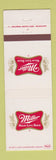 Matchbook Cover - Miller High Life Beer BACKSTRIKE WEAR