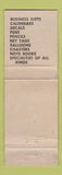 Matchbook Cover - Harold Rossenbach Monarch Match Bakersfield CA