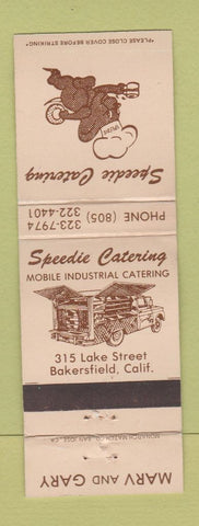 Matchbook Cover - Speedie Catering Bakersfield CA