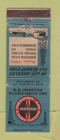 Matchbook Cover - Johnston Formation Casing Well Drilling Bakersfield Ventura CA