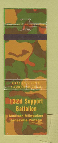 Matchbook Cover - 132d Suppor Battalion Madison Milwaukee Janesville WI WORN