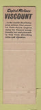 Matchbook Cover - Capital Airlines Viscount Propeller Turbine Rolls Royce Engine