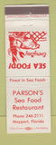Matchbook Cover - Parson's Seafood Restaurant Mayport FL WEAR