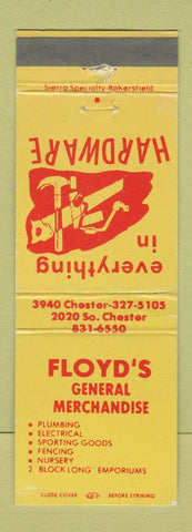 Matchbook Cover - Floyd's General Store Bakersfield CA Hardware