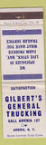 Matchbook Cover - Gilbert's General Trucking Amenia NY low phone # WEAR