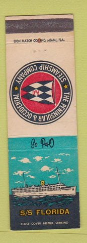 Matchbook Cover - Peninsular and Occidental Steamship Company S/S Florida Miami