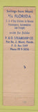 Matchbook Cover - Peninsular and Occidental Steamship Company S/S Florida Miami