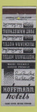 Matchbook Cover - Hoffman Hotels South Bend IN Rock Island IL