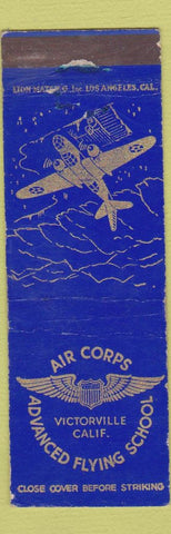 Matchbook Cover - Advanced Flying School Air Corps Victorville CA WEAR