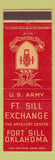 Matchbook Cover - Fort Sill Exchange OK
