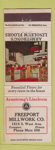 Matchbook Cover - Armstrong's Linoleum Freeport IL WEAR