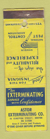 Matchbook Cover - Astor Exterminating Boston MA WEAR