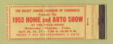 Matchbook Cover - 1953 Home and Auto Show Beloit WI