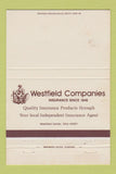 Matchbook Cover - Westfield Insurance Comapny WEAR 40 Strike