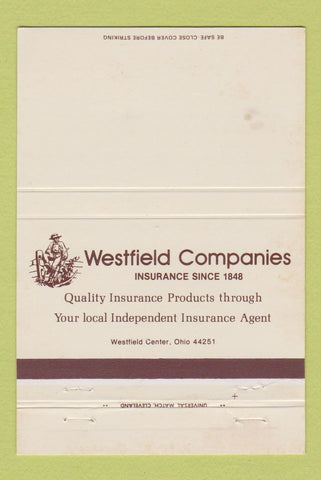 Matchbook Cover - Westfield Insurance Comapny WEAR 40 Strike