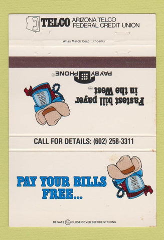 Matchbook Cover - Arizona Telco Credit Union AZ WEAR 40 Strike