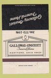 Matchbook Cover - Galloway Onstott Funeral Home Hartford OH 40 Strike