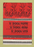 Matchbook Cover - La Dolce Notte Sera Vita London? UK WEAR 40 Strike
