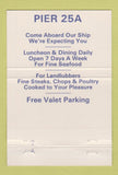 Matchbook Cover - Pier 25A Bayside NY 40 Strike