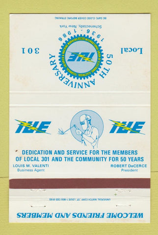 Matchbook Cover - IUE Union Electrical Machine 1986 Schenectady NY 40 Strike