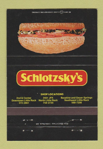 Matchbook Cover - Schlotzky's Deli Little Rock AR 40 Strike