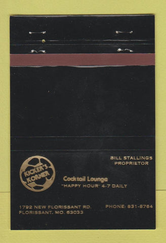 Matchbook Cover - Kicker's Korner Florissant MO 40 Strike