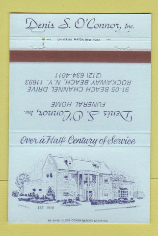 Matchbook Cover - Denis O'Connor Funeral Home Rockaway Beach NY 40 Strike