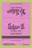 Matchbook Cover - Fashion II Women's Clothes McAllen TX WEAR 40 Strike