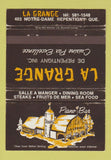 Matchbook Cover - LA Grange Repentigny QC 40 Strike